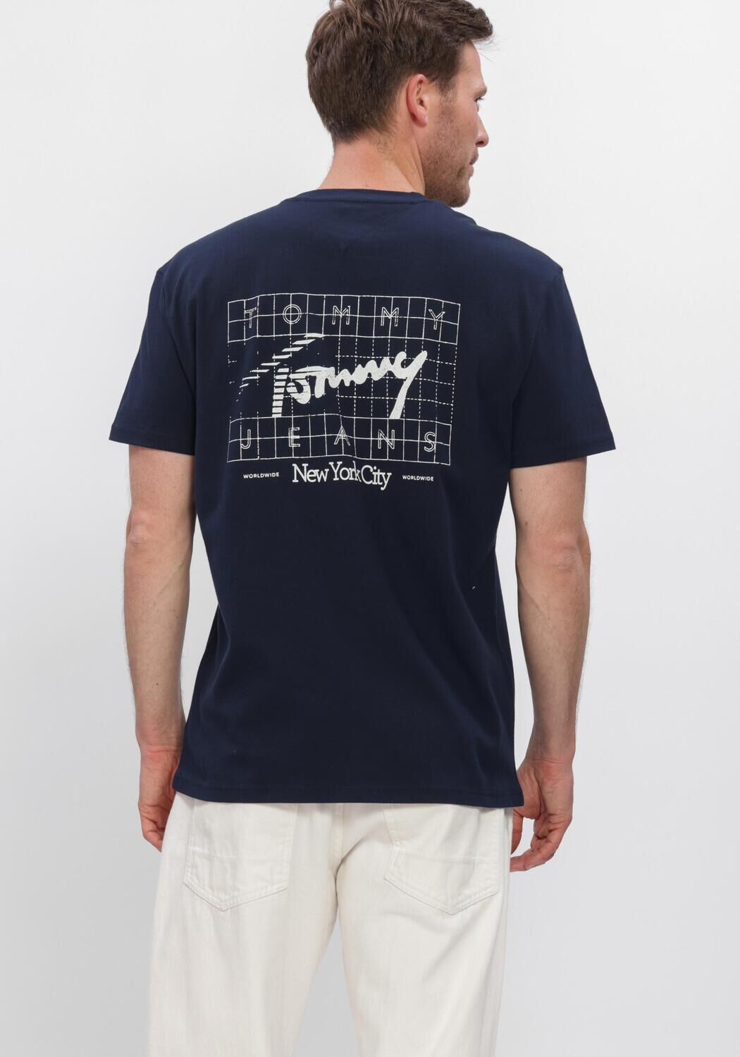 Donkerblauwe TOMMY JEANS Polo TJM REG SIGN FLAG SS TEE EXT - large