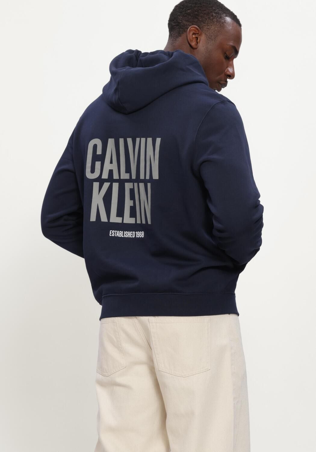 CALVIN KLEIN Heren Truien & Vesten Ls 350fleece Eu Bold Clvn Kln Hoodie Donkerblauw