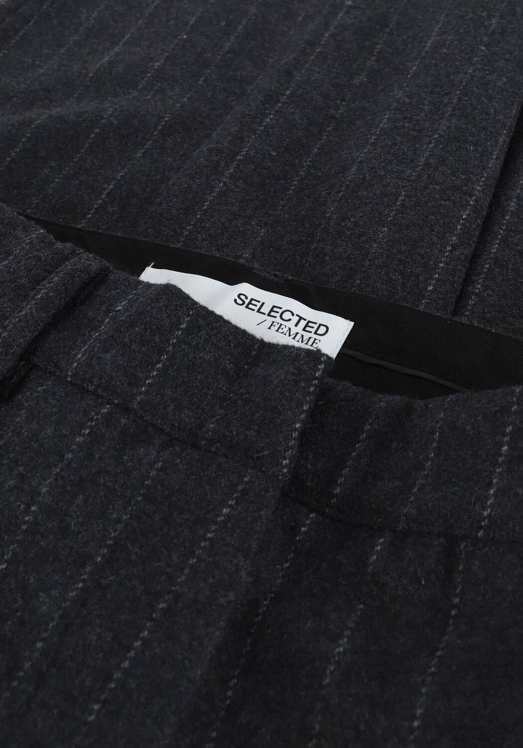 Grijze SELECTED WOMEN Pantalon SLFMERCY HW TAPERED WOOL PANT - large