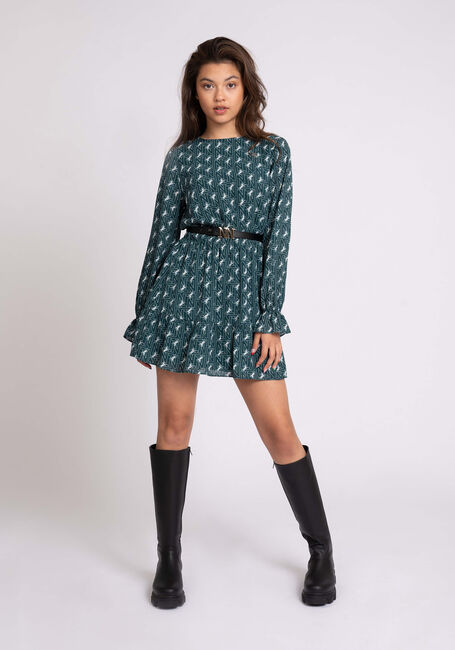 Groene NIK & NIK Mini jurk KANYE DRESS - large