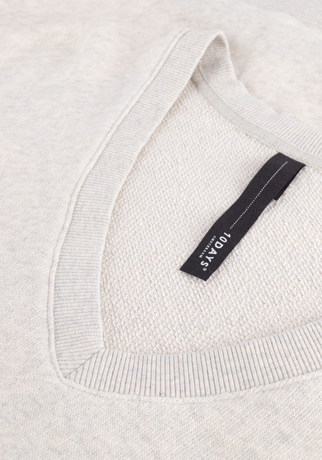 Gebroken wit 10DAYS Sweater V-NECK SWEATER FLEECE - large