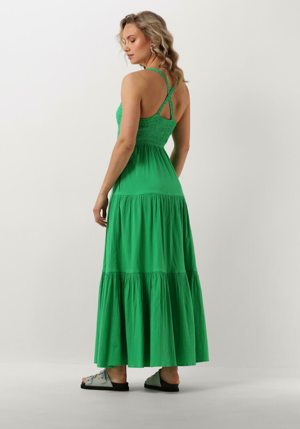 SCOTCH & SODA Dames Jurken Maxi Dress With Smock Detail Groen