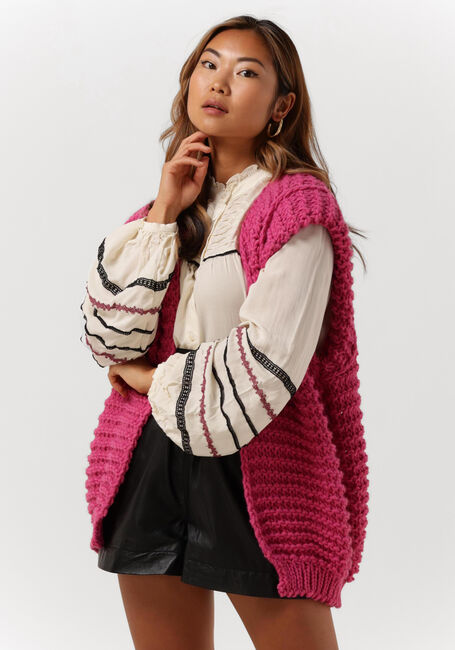 Roze NOTRE-V Gilet KNIT GILET - large