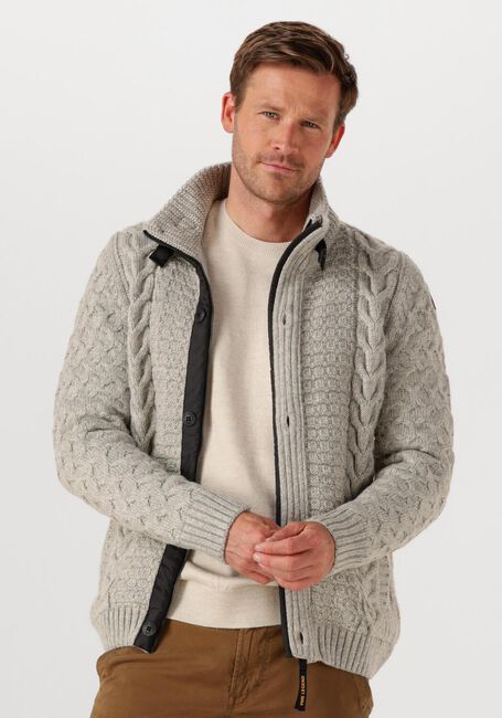 Grijze PME LEGEND Vest HEAVY KNIT MIXED YARN - large