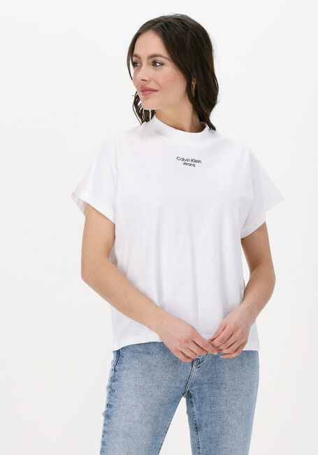 Witte CALVIN KLEIN T-shirt STACKED LOGO LOOSE TEE - large
