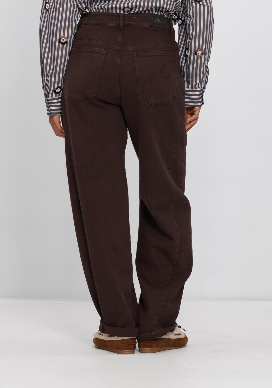 Bruine NUKUS Wijde broek PETRA PANTS - large