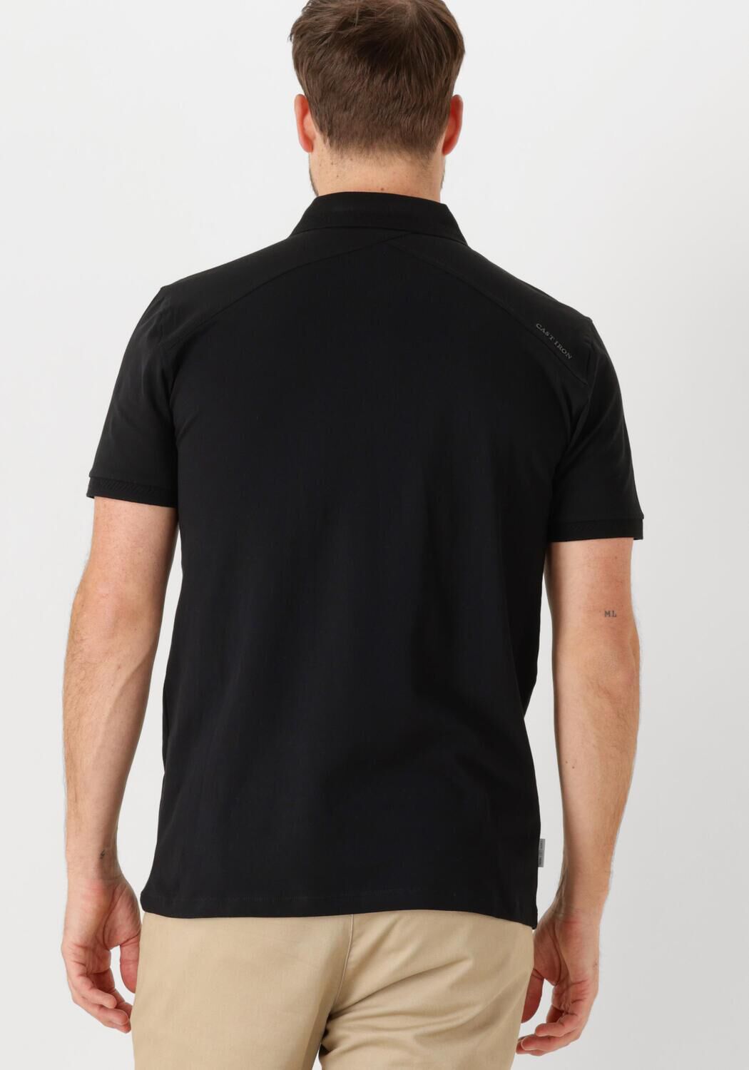 CAST IRON Heren Polo's & T-shirts Short Sleeve Polo Fine Pique Essential Zwart