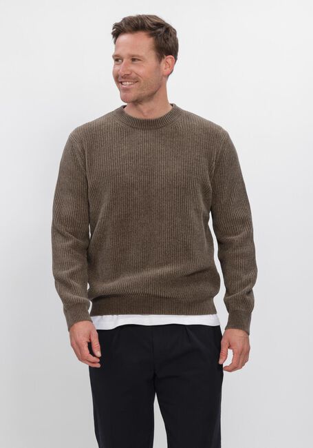 Bruine PROFUOMO Trui CHENILLE RIB - large