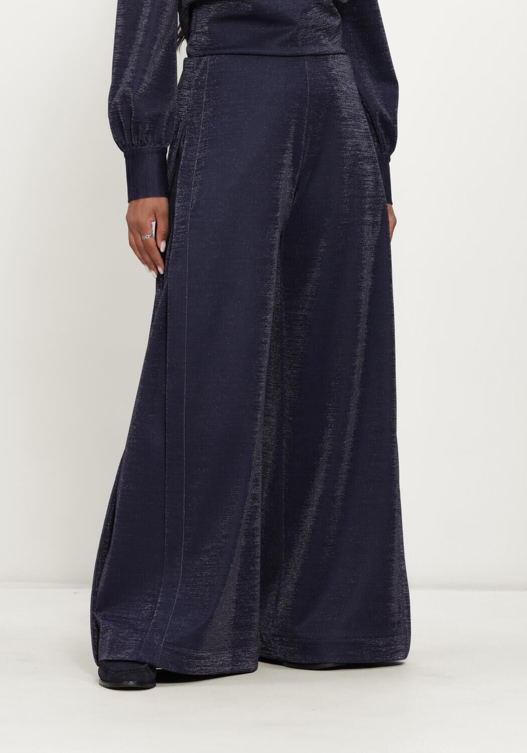 Donkerblauwe STUDIO ANNELOES Wijde broek Ossi trousers - large