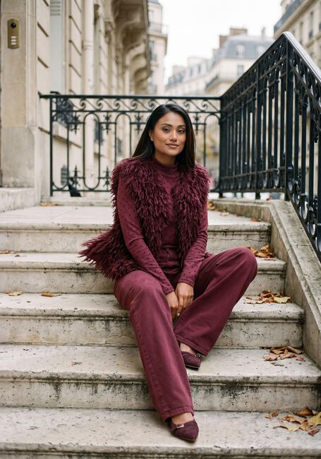 Bordeaux NUKUS Wijde broek PETRA PANTS - large
