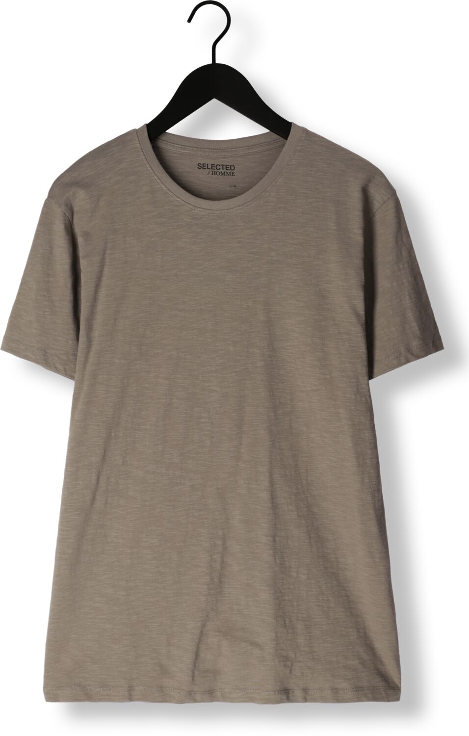 SELECTED HOMME Heren Polo's & T-shirts Slhaspen Slub Ss O-neck Tee Noos Groen