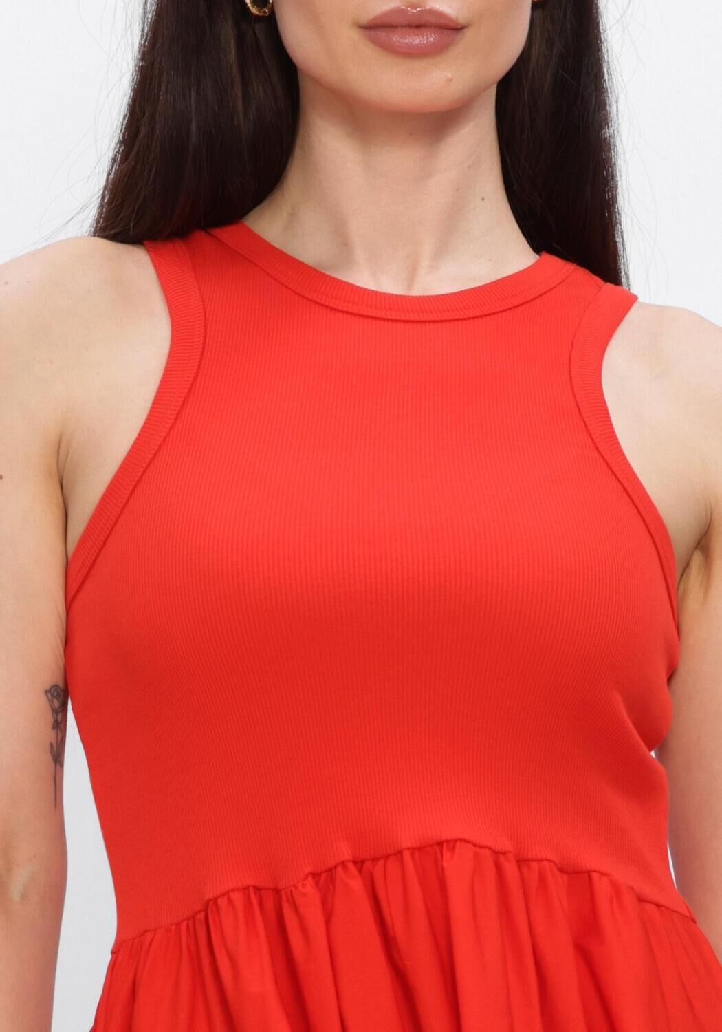 Rode Y.A.S. Maxi jurk YASMIRA SL LONG DRESS - large