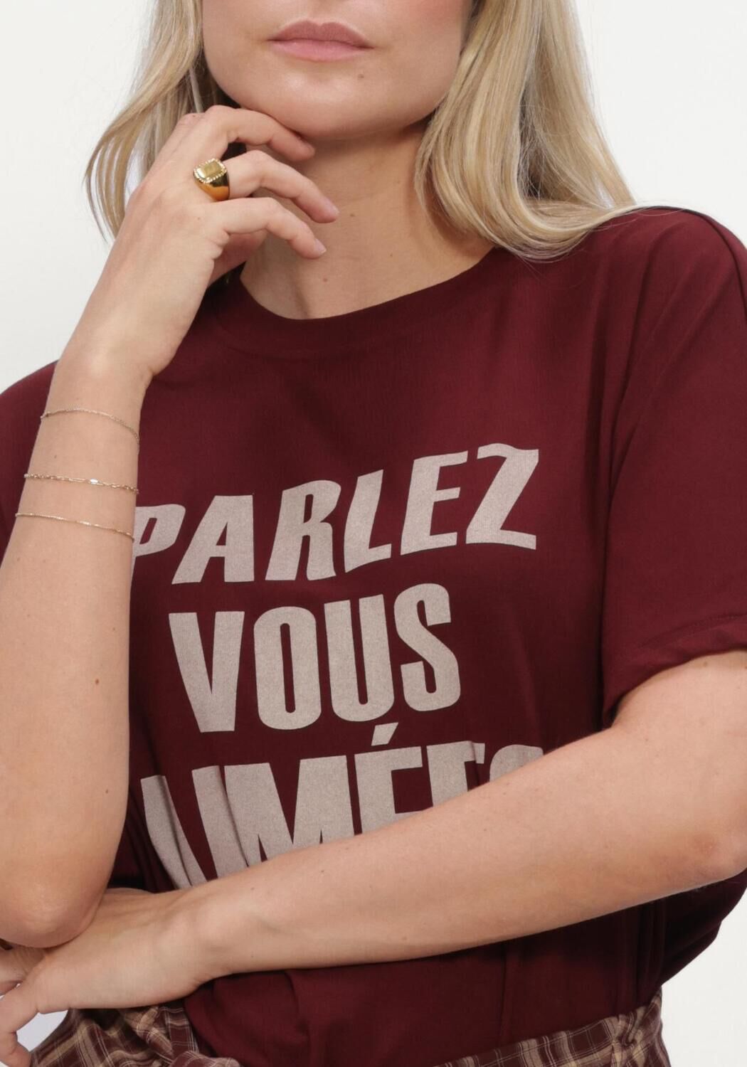 AIMEE THE LABEL Dames Tops & T-shirts Elaraw6 Shirt Bordeaux