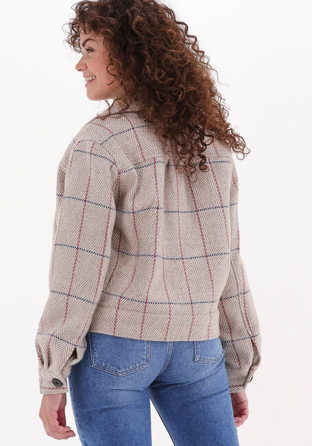 Beige SCOTCH & SODA Jack SHORT HERRINGBONE CHECKED JACKET - large