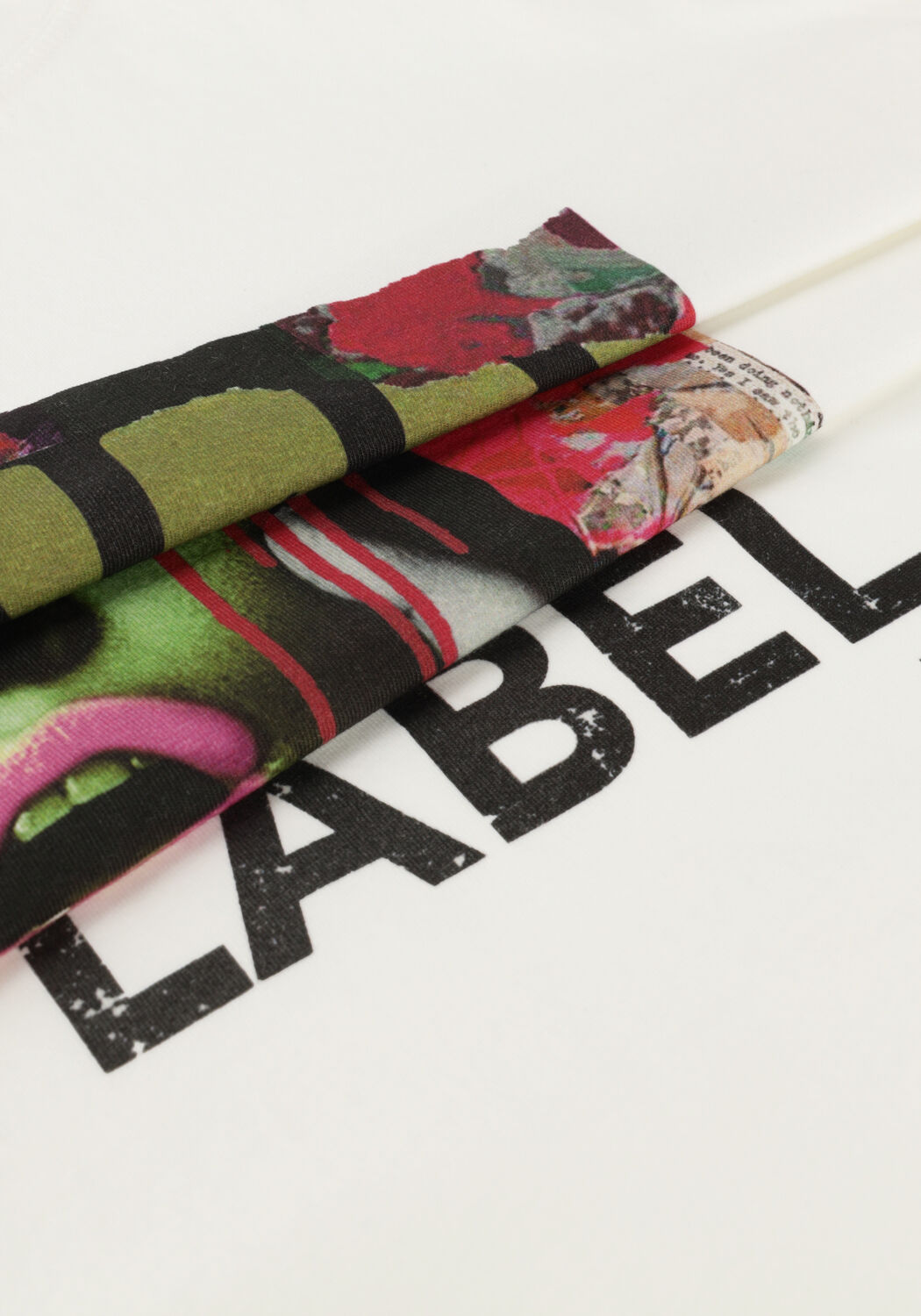 Witte ALIX THE LABEL T-shirt LADIES KNTTED COLLAGE T-SHRT - large