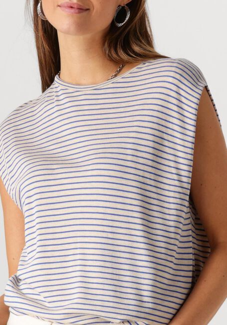 Blauwe BY-BAR T-shirt DIEDE SMALL STRIPE TOP - large