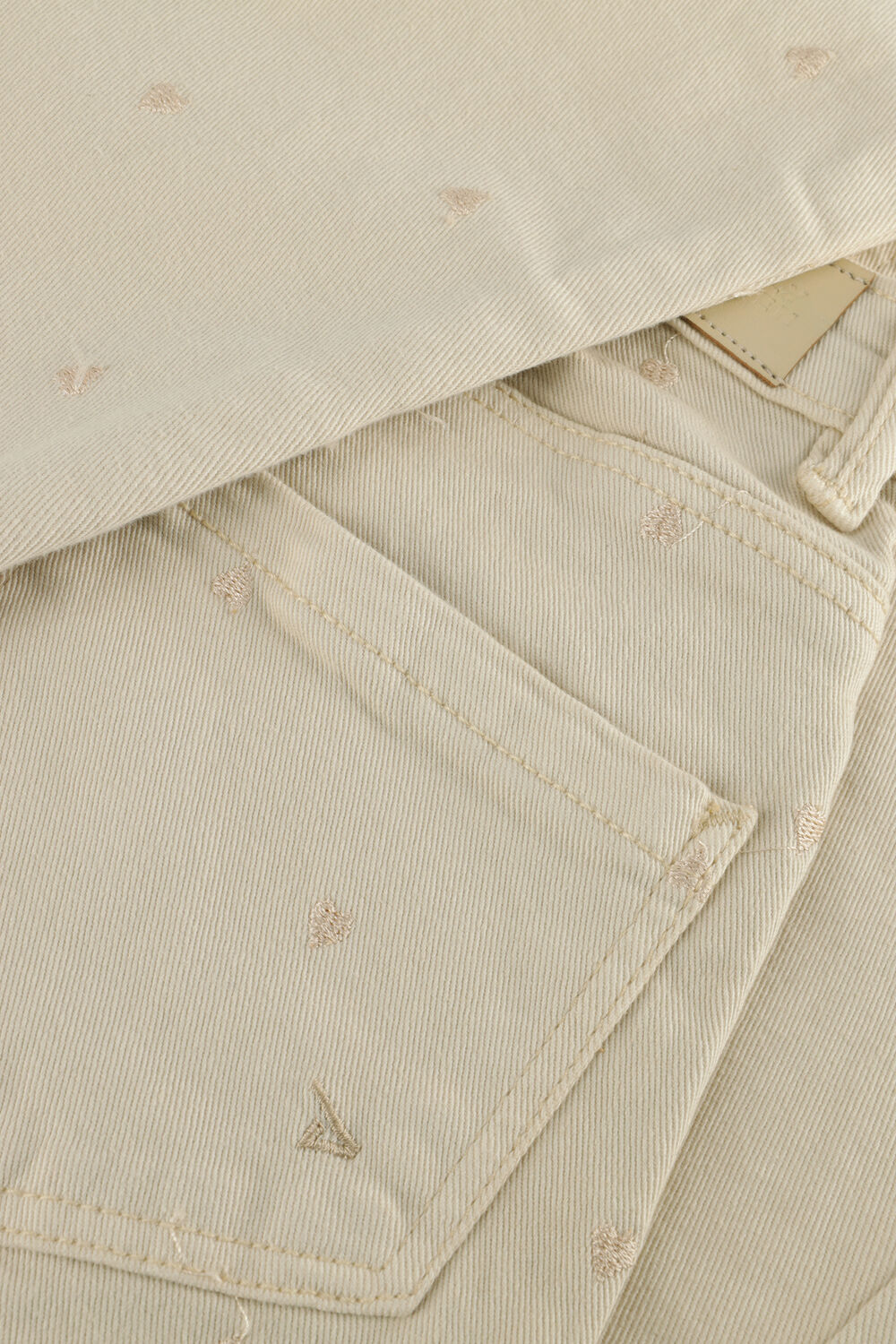 Beige DAILY7 Lange broeken MOM FIT WASHED - large