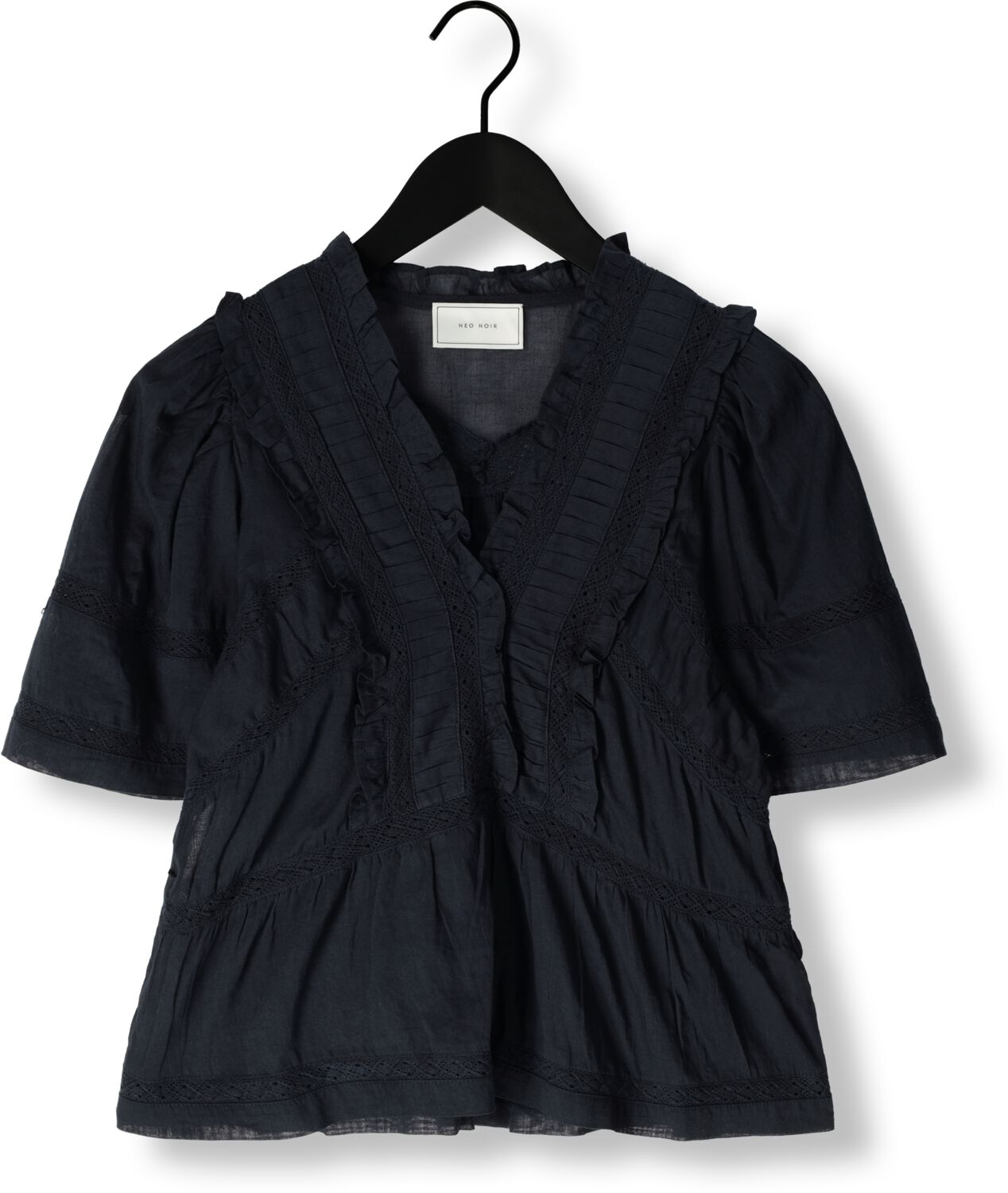 NEO NOIR Dames Blouses Evienne S Voile Top Donkerblauw