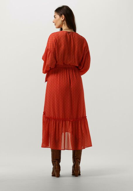 Oranje COLOURFUL REBEL Midi jurk EMBLA SMALL GEO BALLOON SLEEVE MIDI DRESS - large
