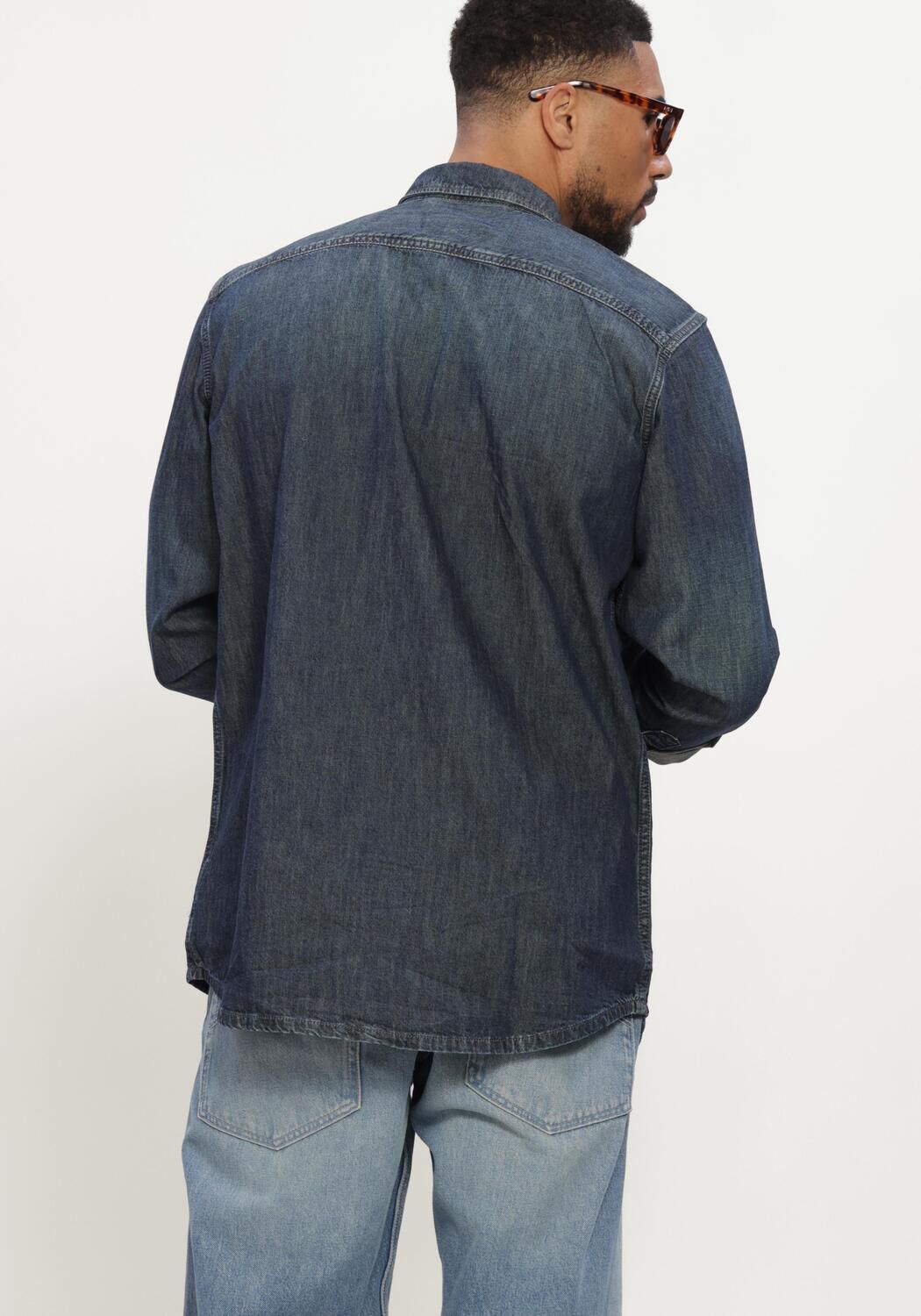 Blauwe G-STAR RAW Casual overhemd REGULAR 1-PKT SHIRT L\S - large