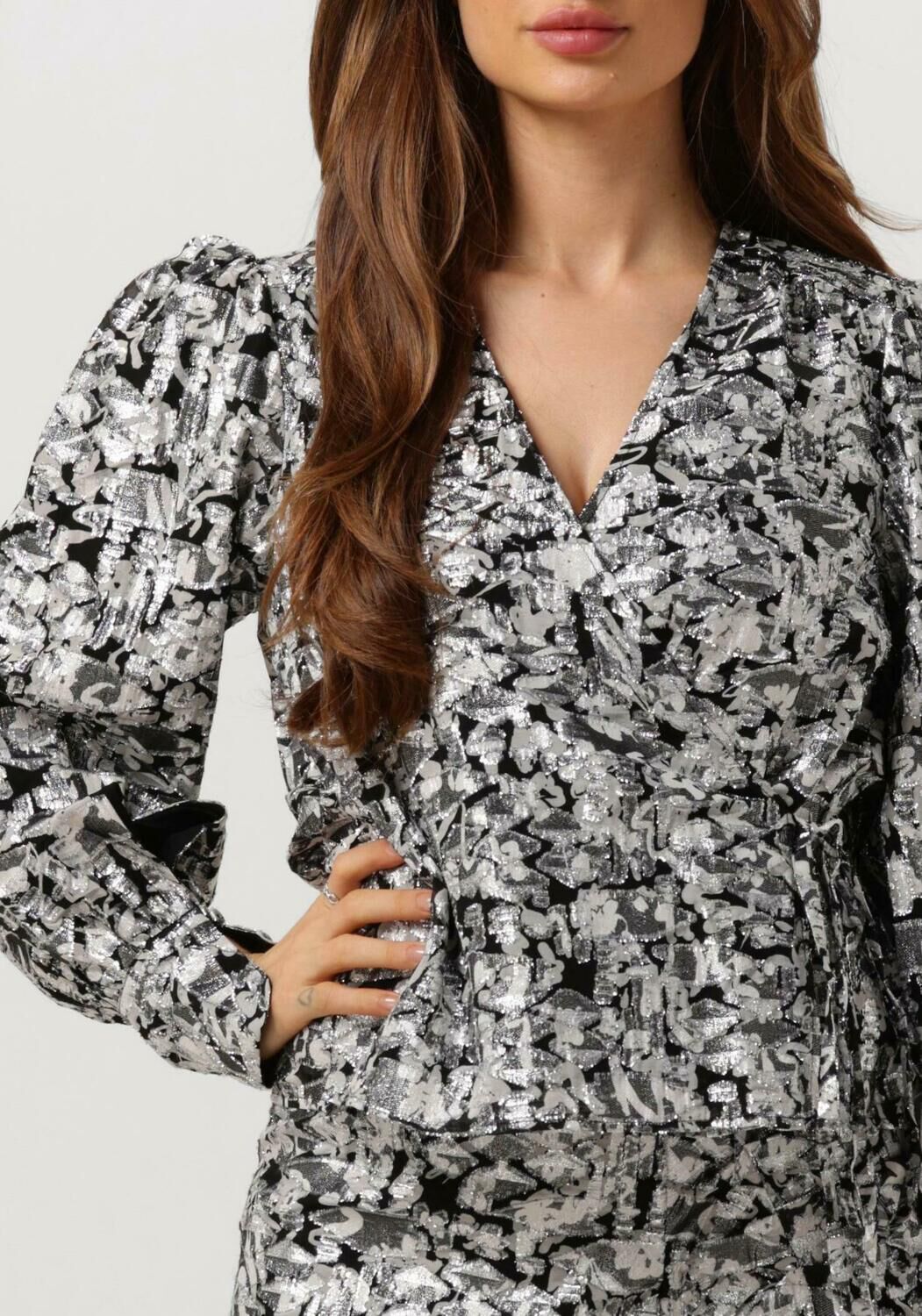 SECOND FEMALE Dames Blouses Doodle Wrap Blouse Zwart