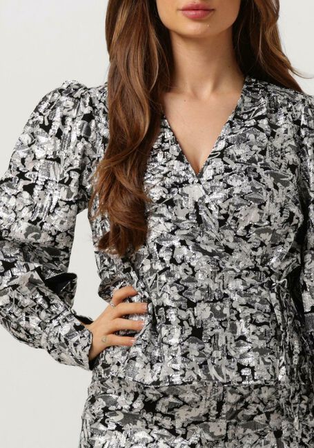Zwarte SECOND FEMALE Blouses DOODLE WRAP BLOUSE - large