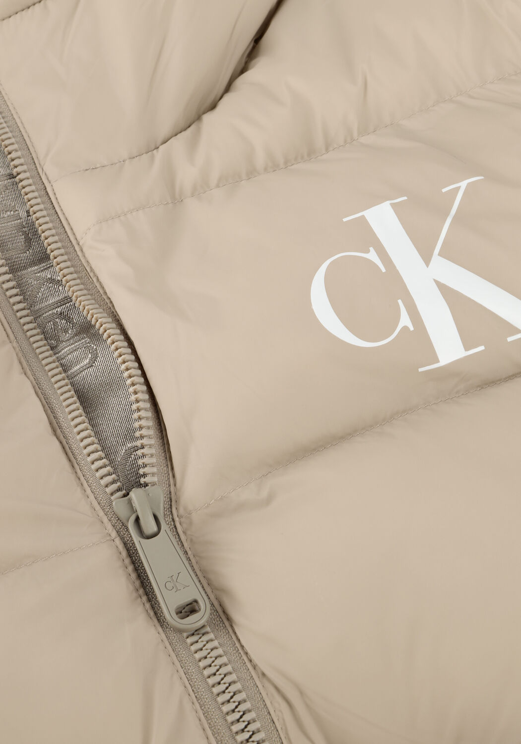 Beige CALVIN KLEIN Gewatteerde jas LS NYLON MONGRAM PUFFER JKT - large