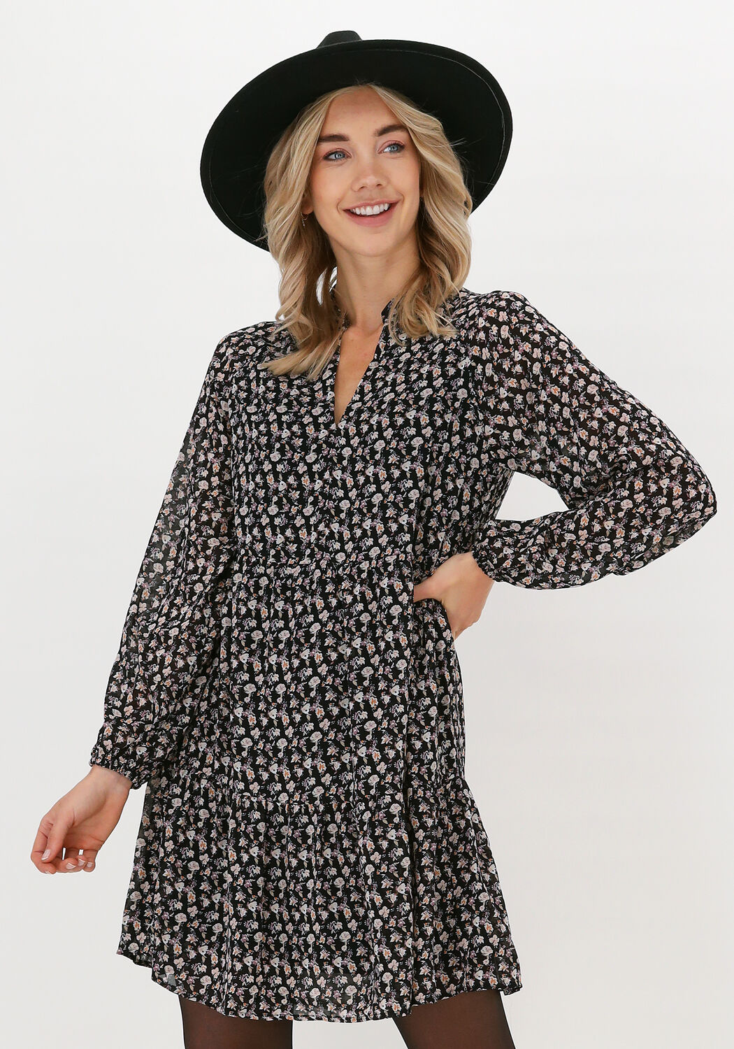 zwarte object mini jurk objmila gia l s dress