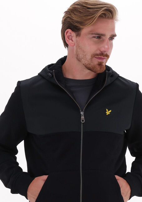Zwarte LYLE & SCOTT Jack SOFTSHELL JERSEY ZIP HOODIE - large