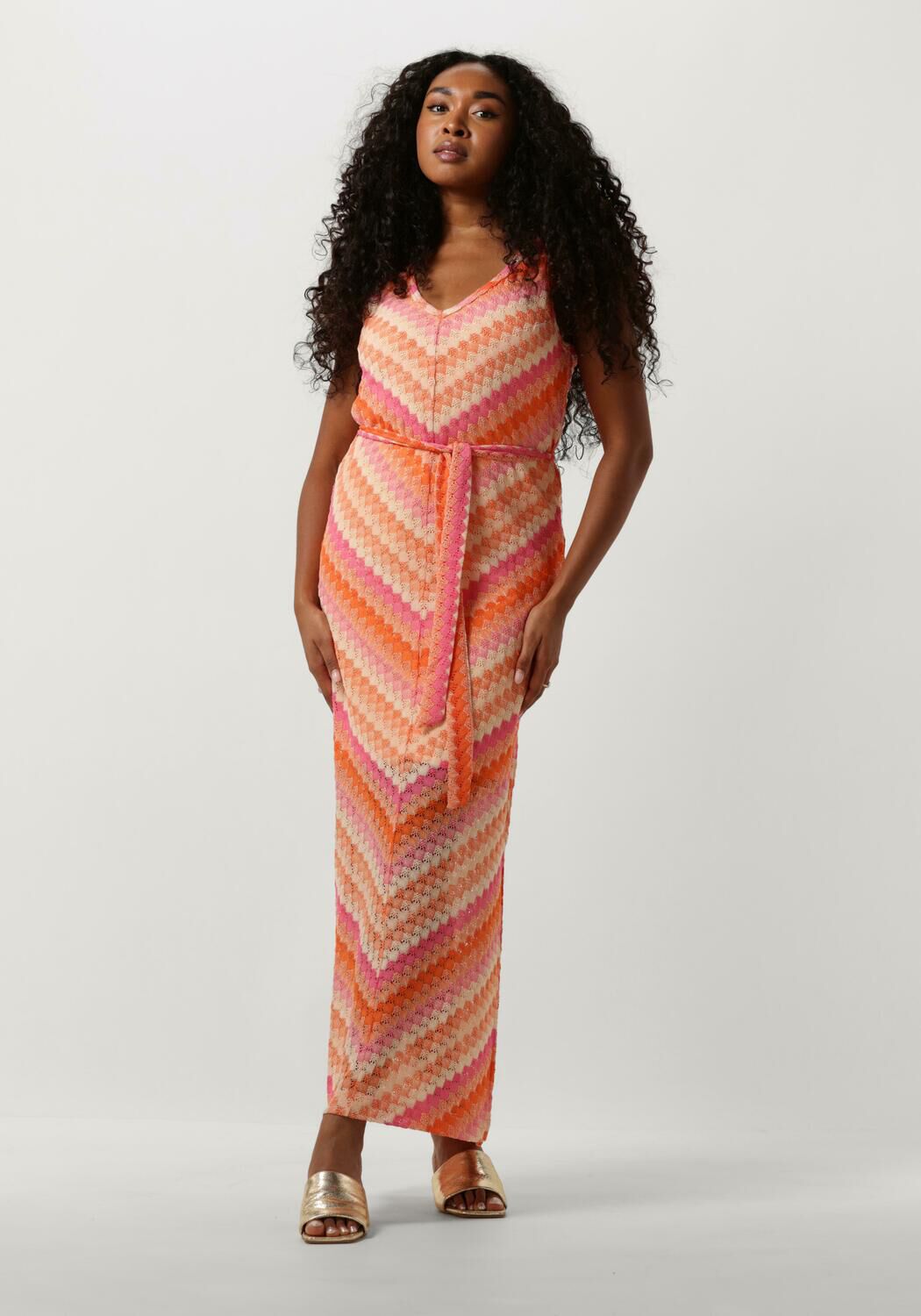 Freebird Zigzag Print Maxi Jurk Multicolor Dames