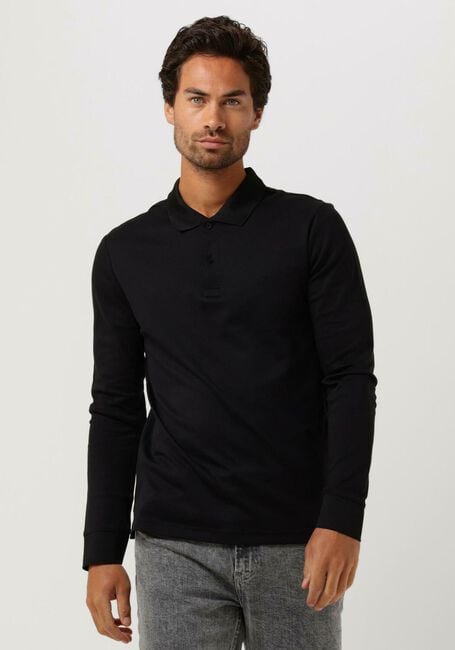 Zwarte CALVIN KLEIN Polo SMOOTH COTTON SLIM LS POLO - large