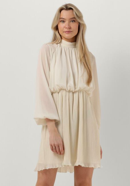 Beige SELECTED FEMME Mini jurk SLFSIMONE SHORT PLISSE DRESS - large