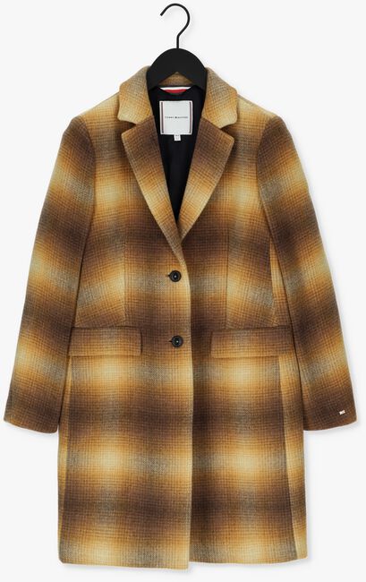 TOMMY HILFIGER WOOL BLEND CHECK CLASSIC COAT - large