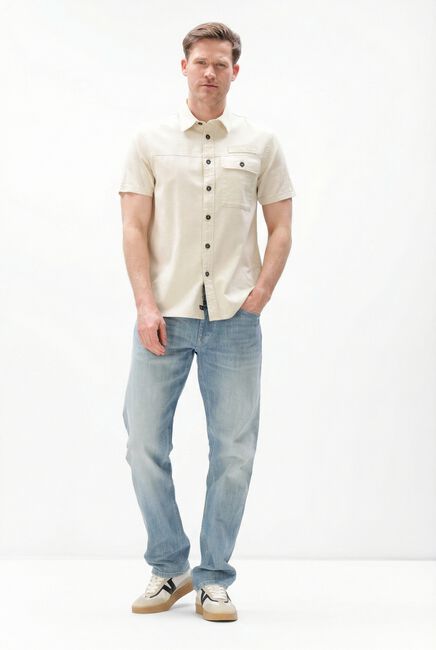 Beige PME LEGEND Casual overhemd WRENCHMEN S/S COTTON SLUB CARGO - large