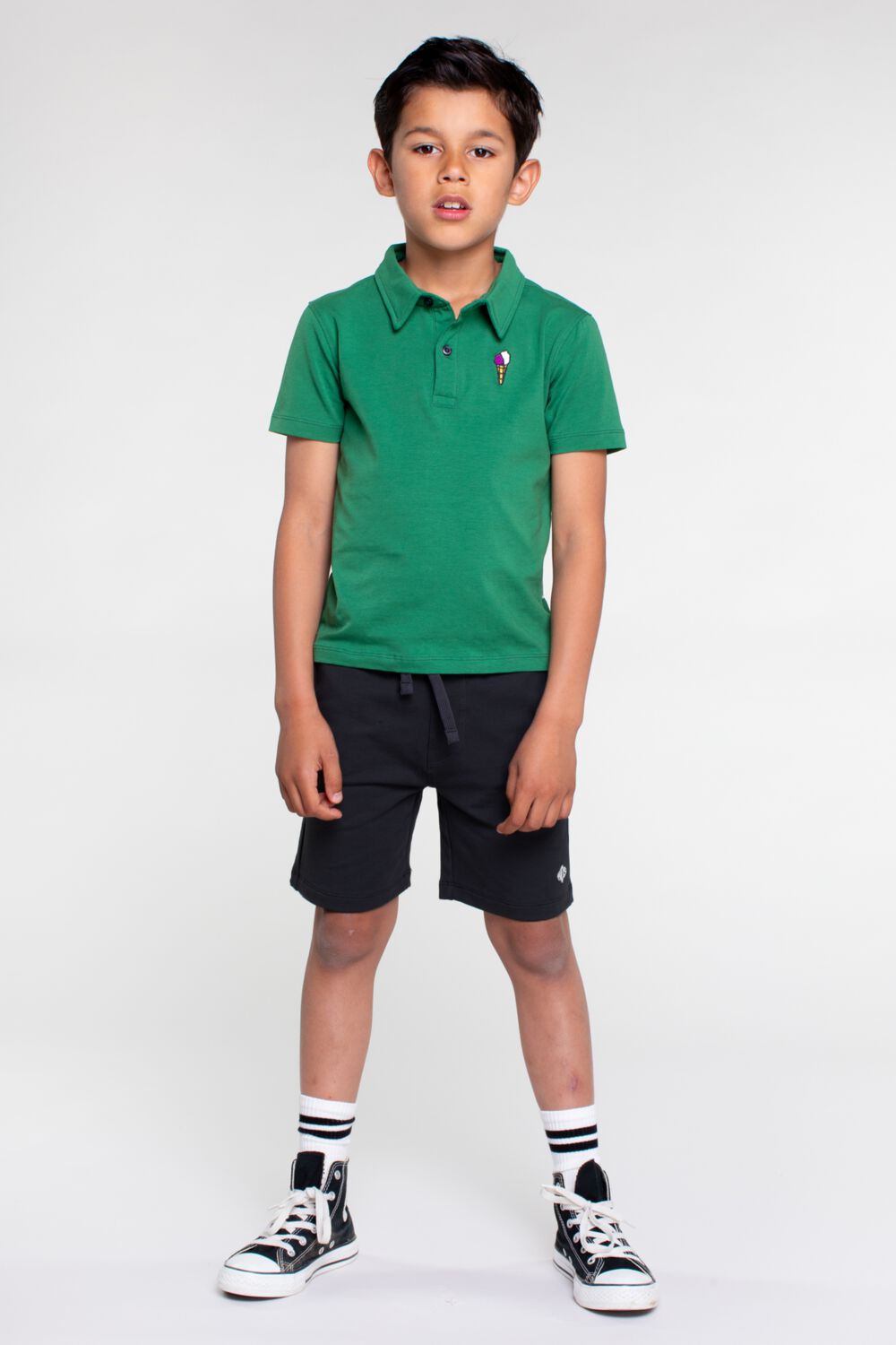 MOODSTREET Jongens Broeken Boys Sweat Short Zwart