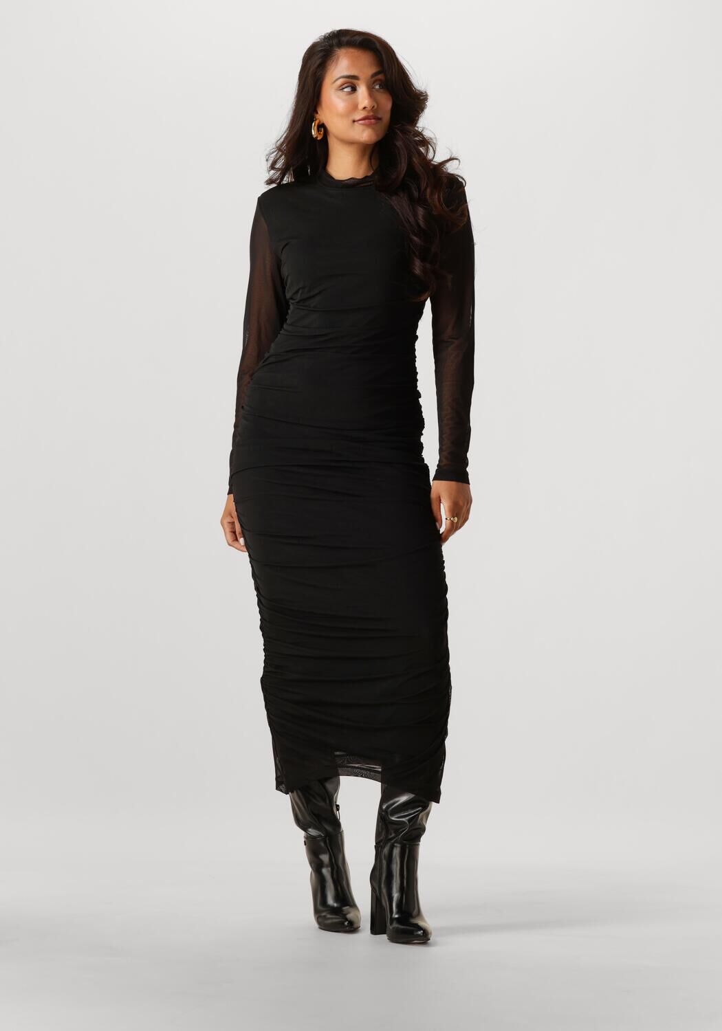 NOTRE-V Dames Jurken Nv-gilda Mesh Jurk Uni Zwart