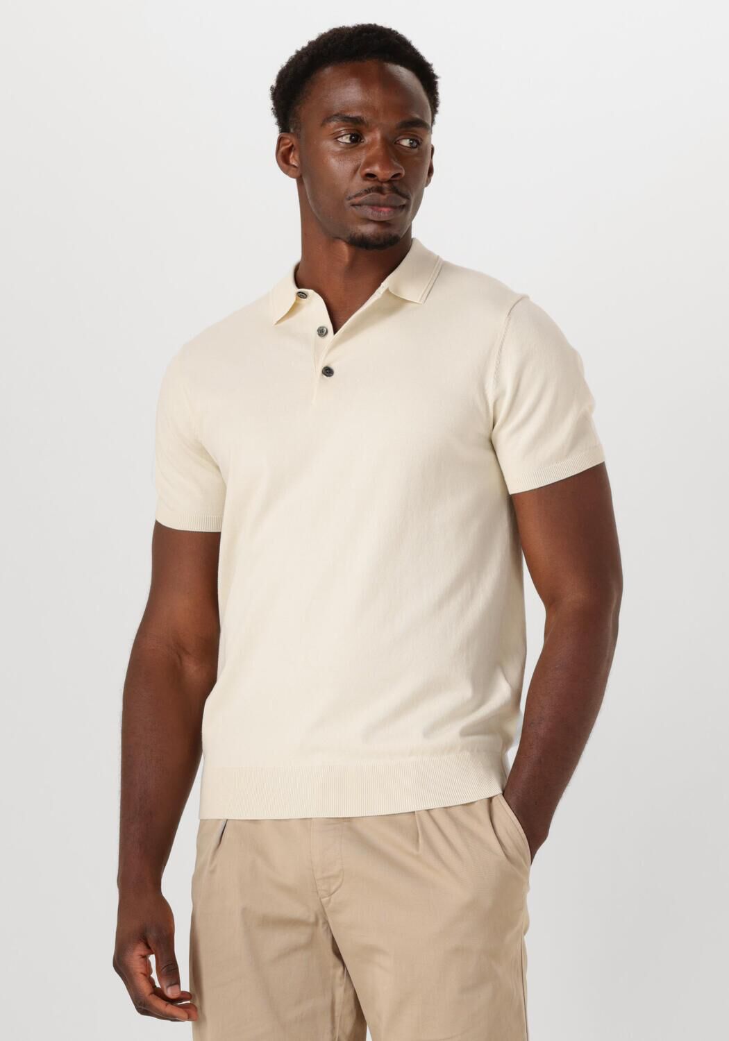 PROFUOMO Heren Polo's & T-shirts Polo Short Sleeve Gebroken Wit