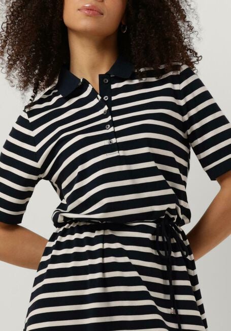 Blauwe TOMMY HILFIGER Midi jurk RLX F+F STRIPE POLO RS 1/2SLV - large