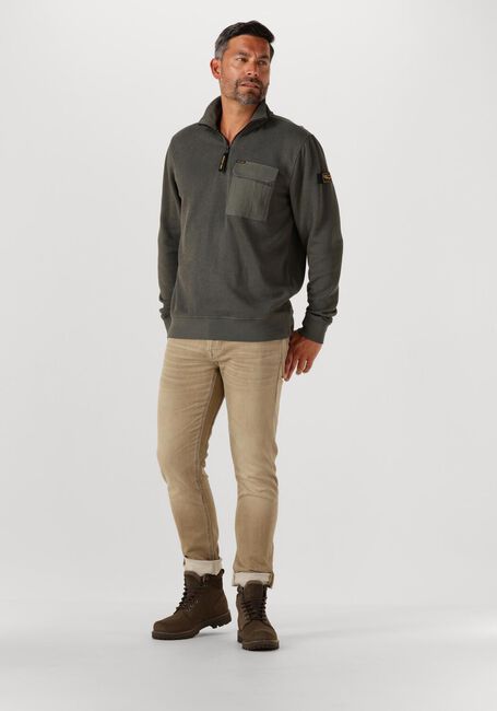 Donkergroene PME LEGEND Trui FLAT KNIT LOOK JERSEY - large
