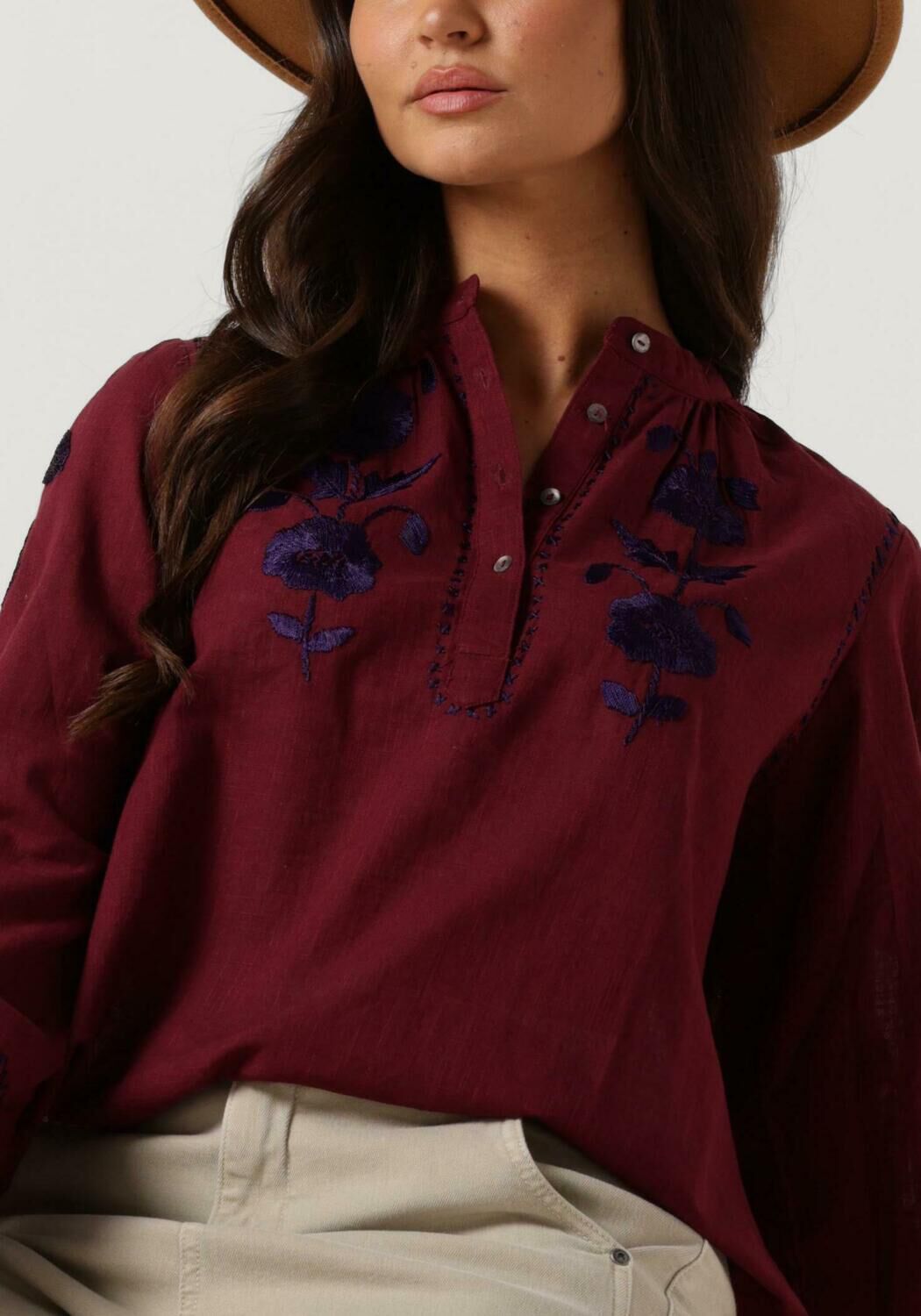 ANTIK BATIK Dames Blouses Isla Blouse Bordeaux