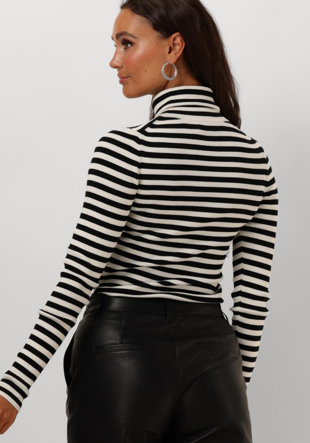 CALVIN KLEIN Dames Truien & Vesten Woven Label Roll Neck Sweater Wit