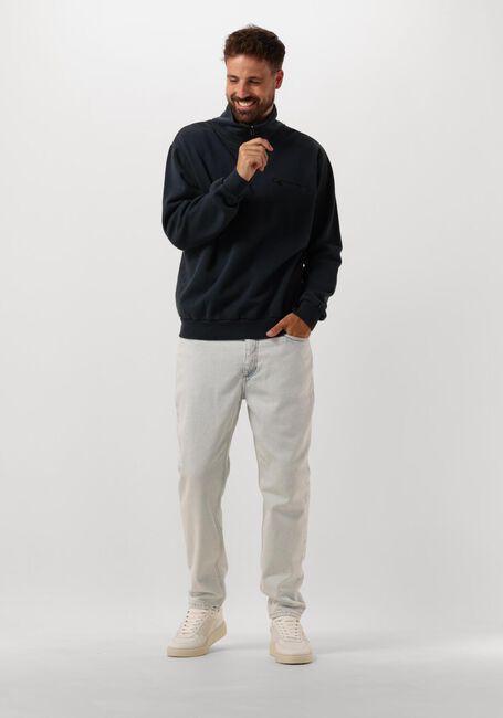 Donkerblauwe FOR&Eacute;T Sweater LOG HALF ZIP SWEATSHIRT - large