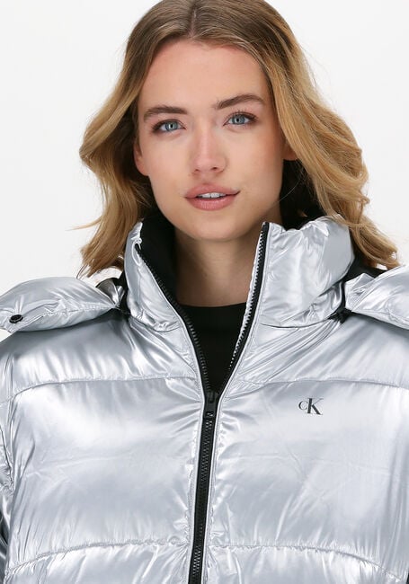 Zilveren CALVIN KLEIN Gewatteerde jas COCOON OVERSIZED SILVER JACKET - large