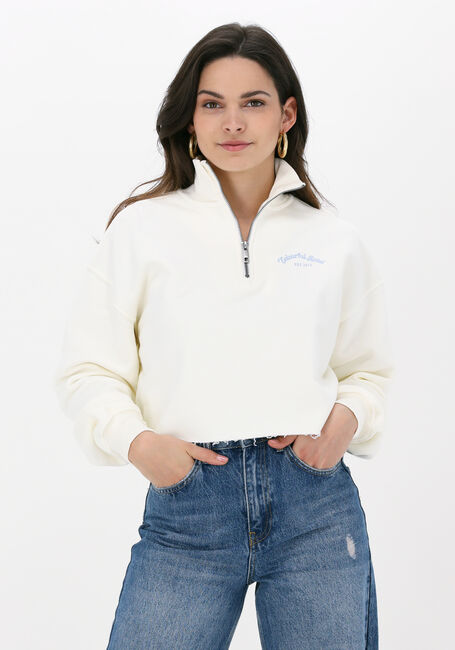 Witte COLOURFUL REBEL Trui REBELLES CROPPED HIGH NECK ZIP SWEAT - large
