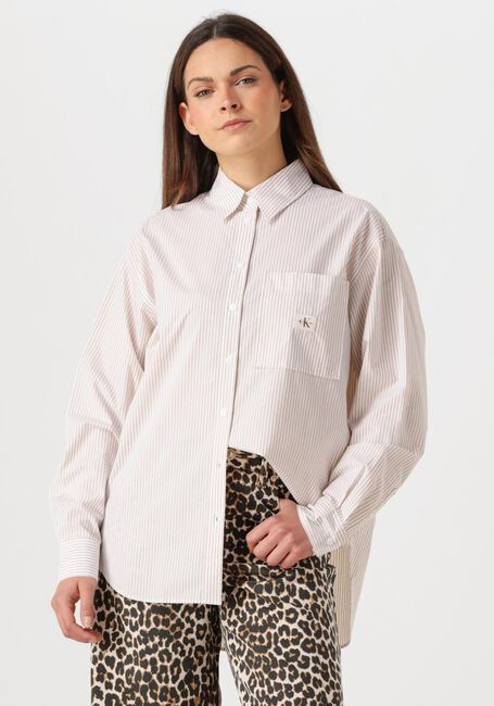 Ecru CALVIN KLEIN Blouses WOVEN LABEL RELAXED SHIRT - large