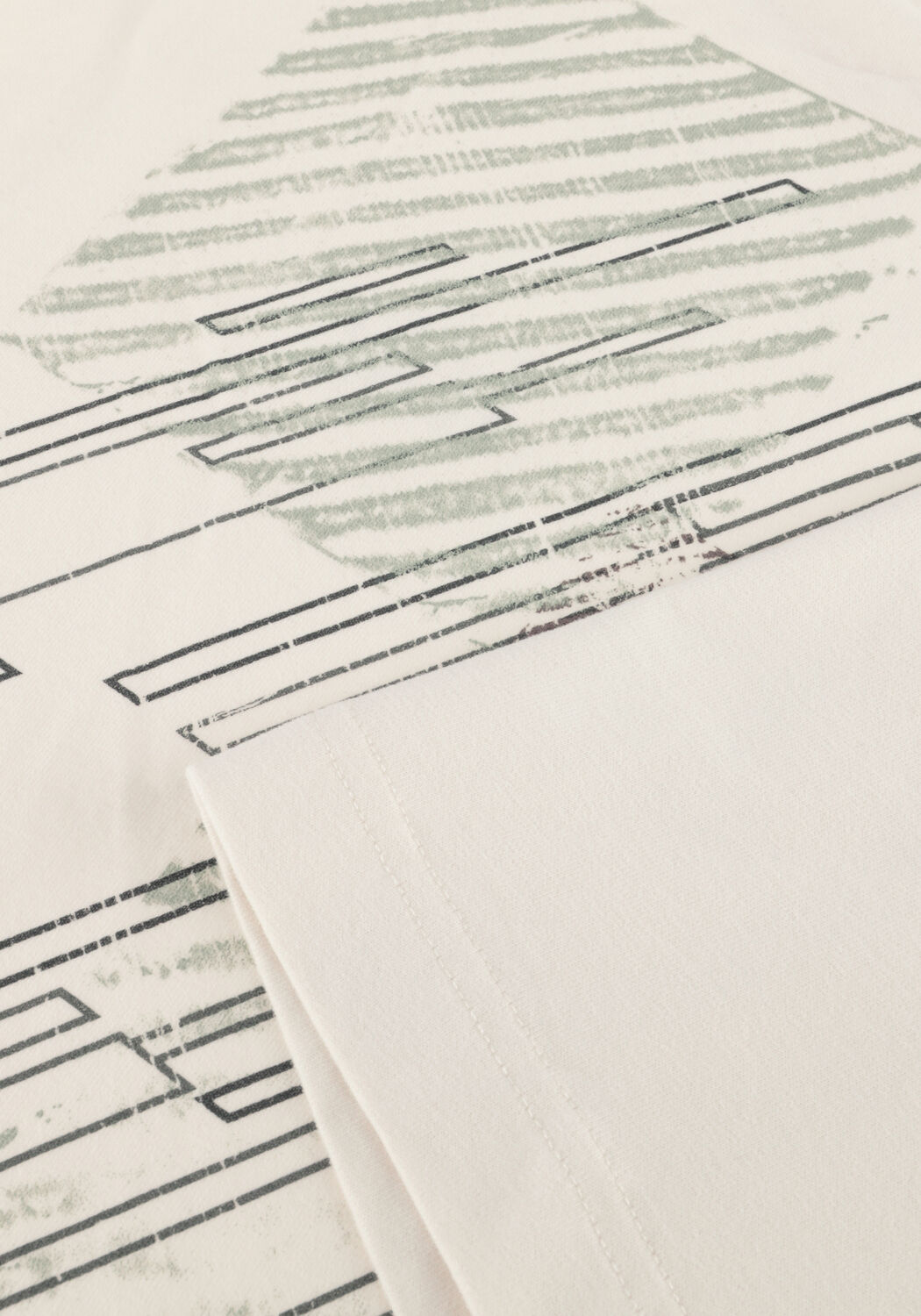 Gebroken wit CAST IRON T-shirt REGULAR FIT PEACHED JERSEY - large