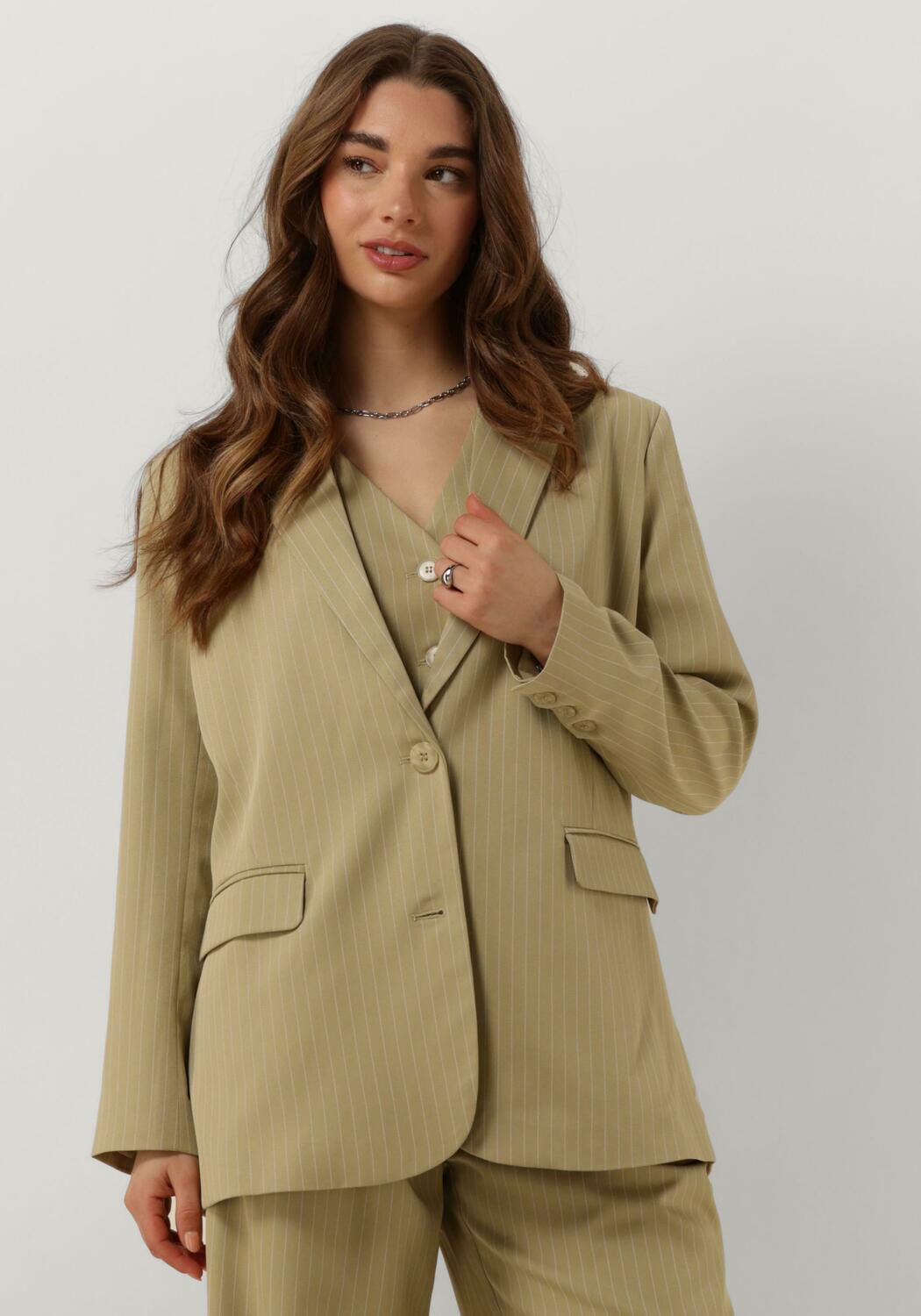 Ydence gestreepte oversized blazer Elody kaki