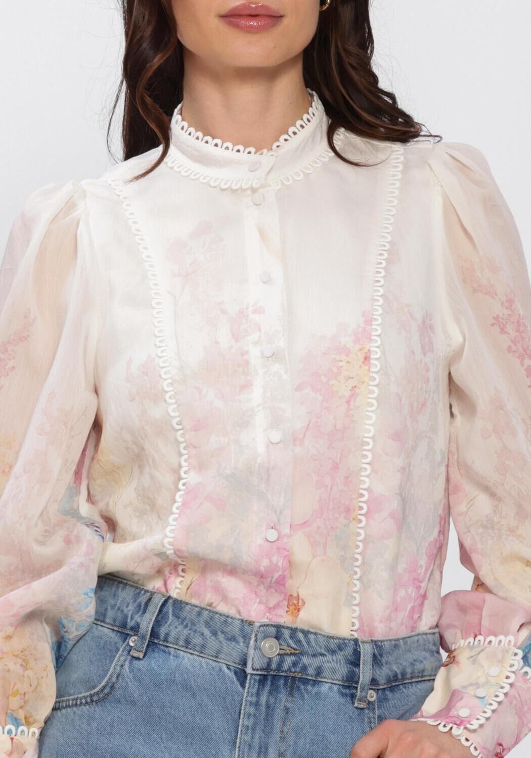 Roze Y.A.S. Blouses YASFLORENCE LS SHIRT - large