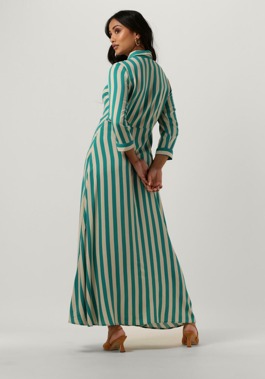 blauw wit gestreepte y.a.s. maxi jurk yassavanna long shirt dress