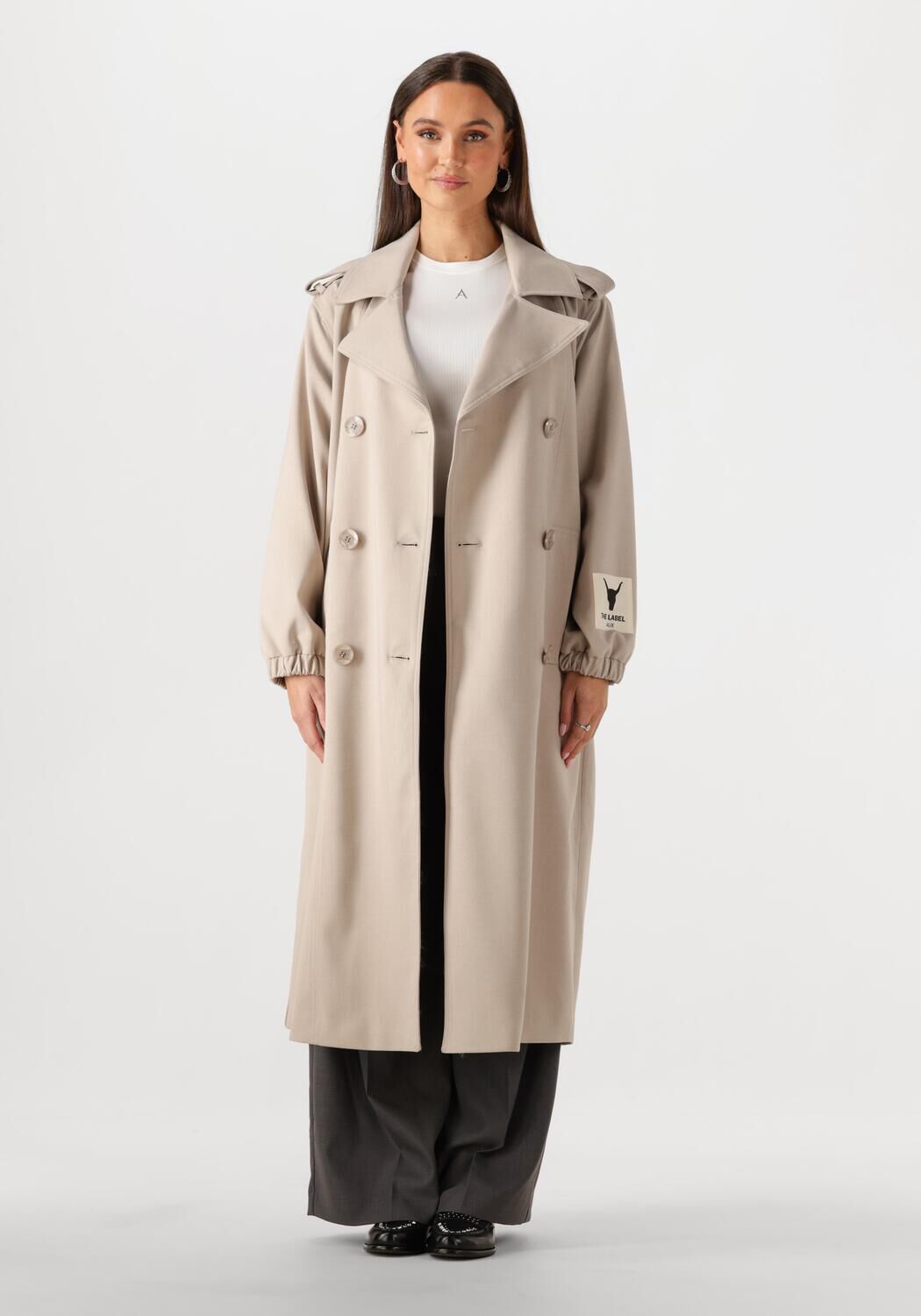 Alix The Label Elegante Trenchcoat met Modern Design Beige Dames